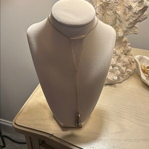 J. Crew Gold Lariat Necklace with Tassel